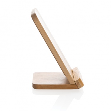 Logo trade promotional gifts picture of: Bamboo 5W wireless charging stand
